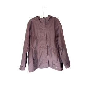 Eddie Bauer Rain Jacket Women's Plus Purple Nylon Outdoor Hooded Size 2XL